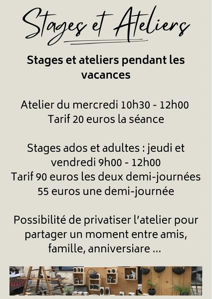 Stages et tarifs