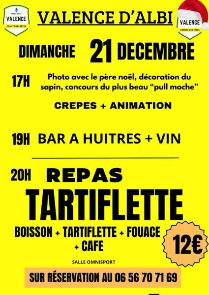 Animations et repas tartiflette