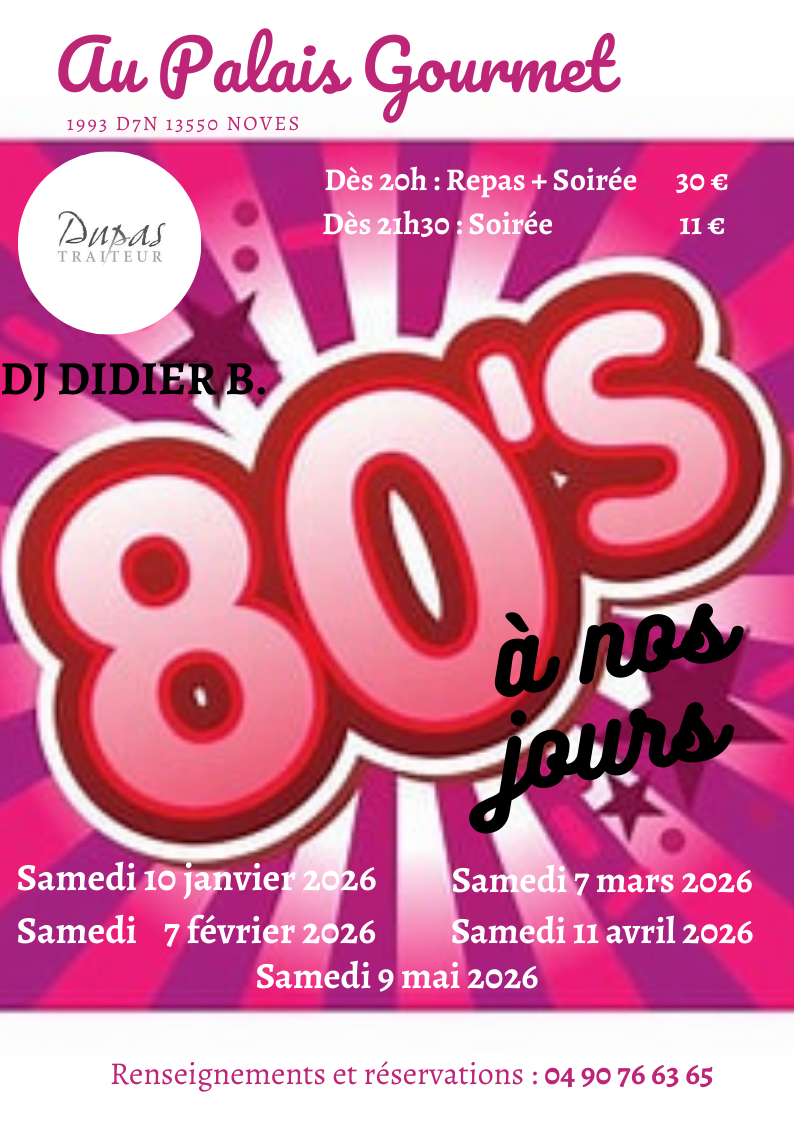 Soirée années 80 à nos jours