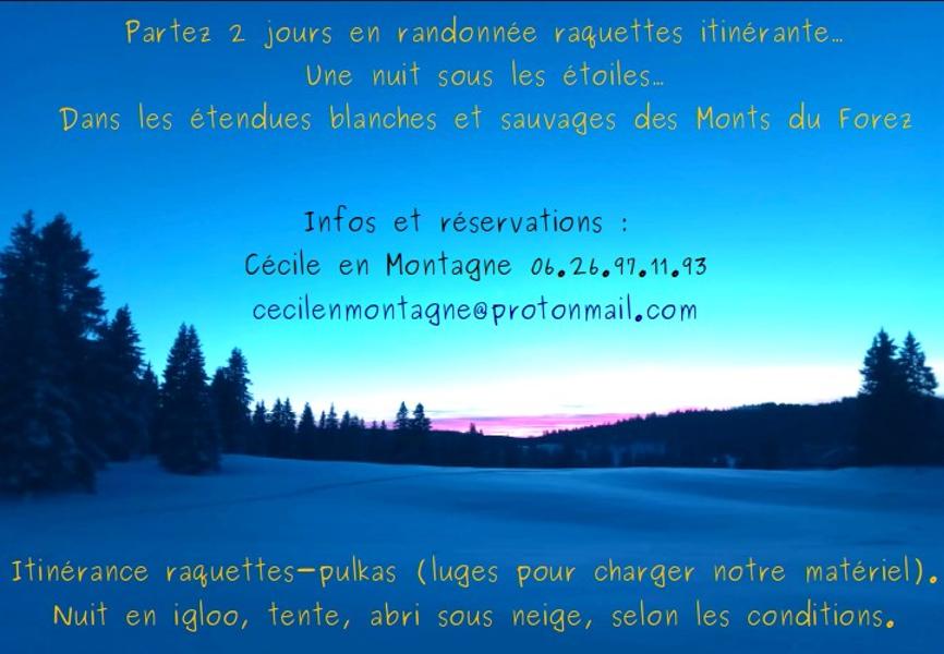 Raquettes-pulkas Monts du Forez