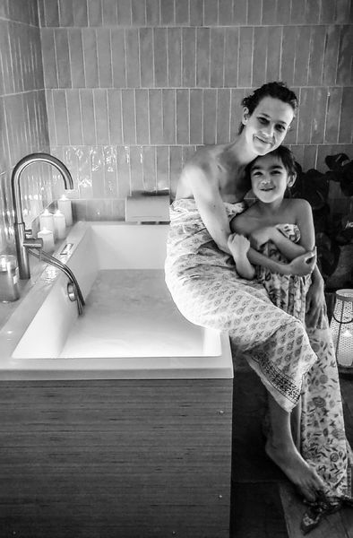 Bain de petit lait en famille