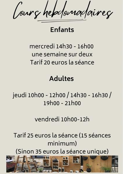 Cours et tarifs