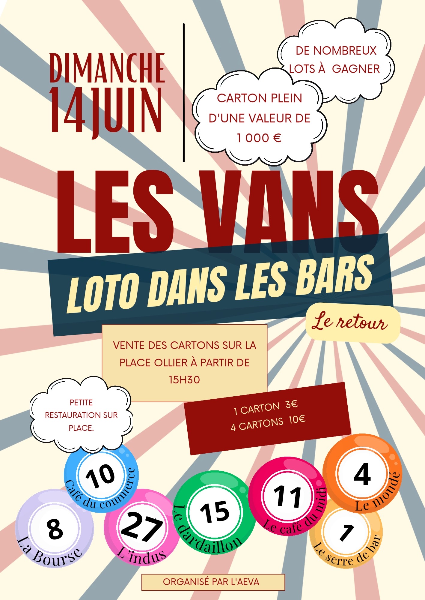 Loto dans les bars des Vans