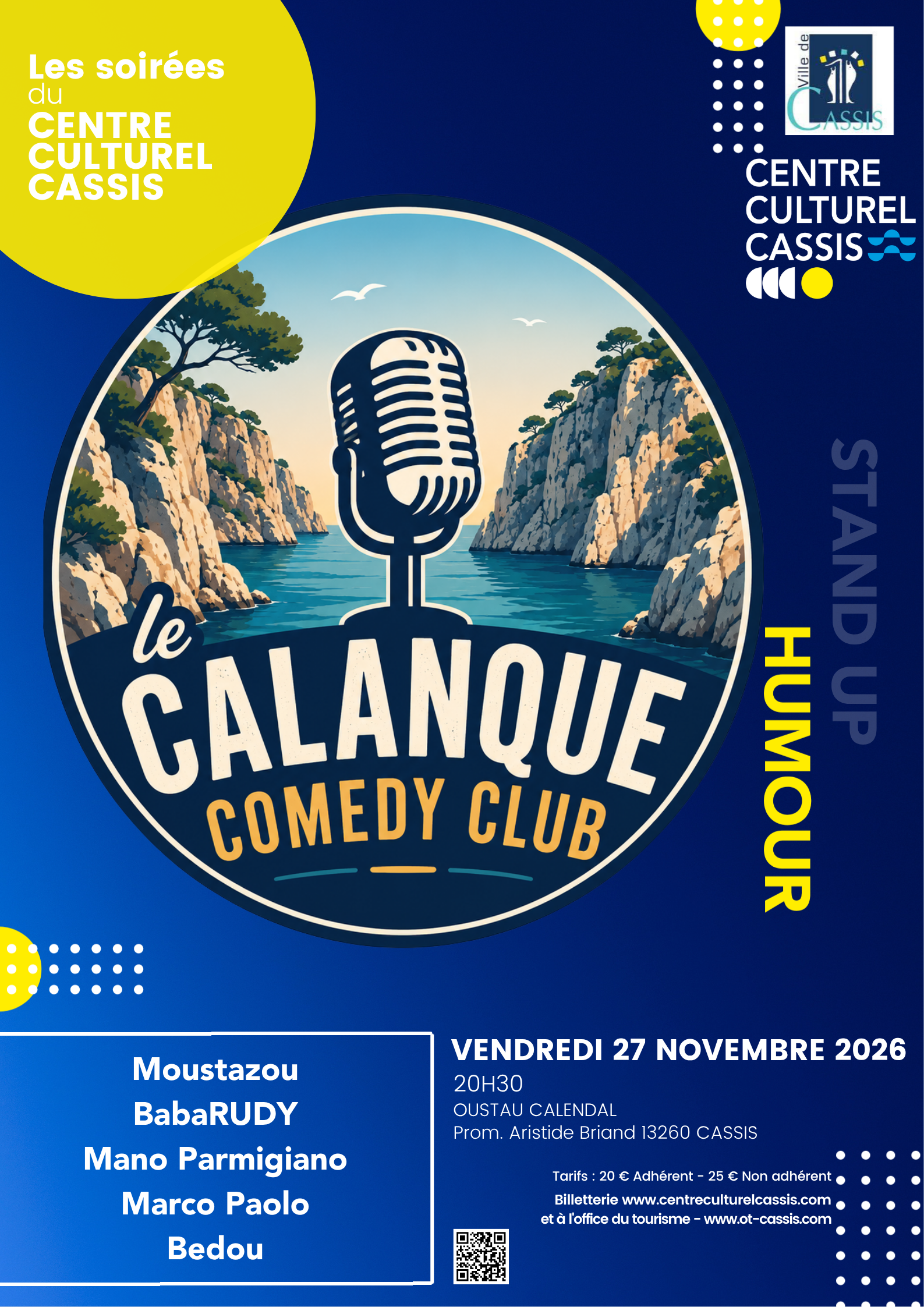 Les soirées du Centre Culturel Cassis - Le Calanque Comedy Club