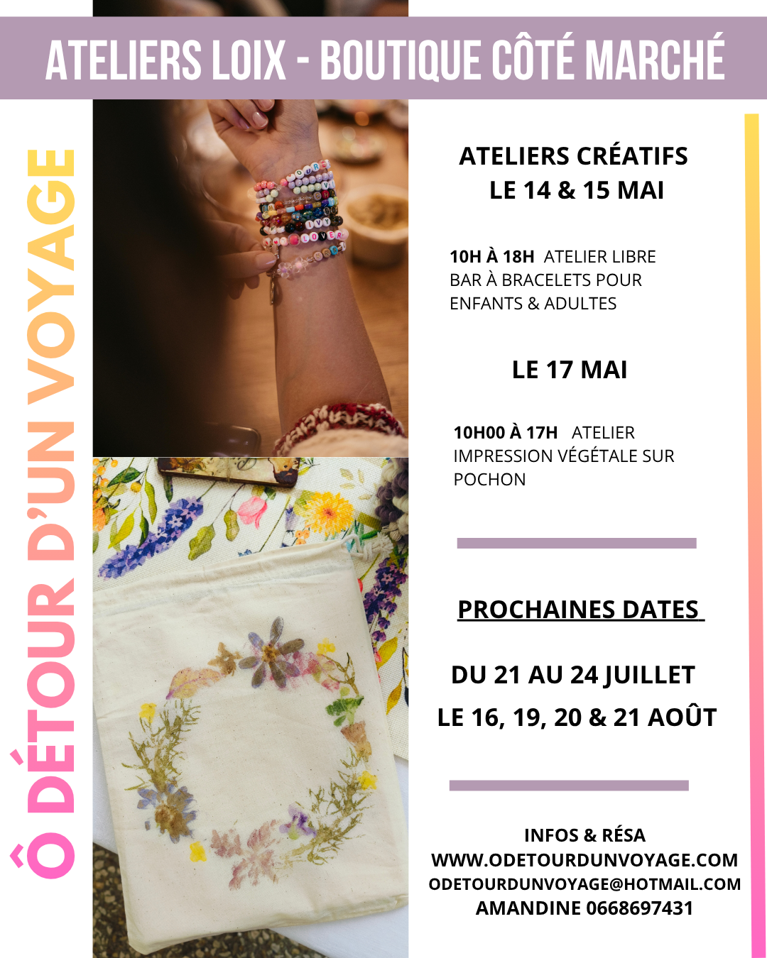 Atelier créatif bar à bracelets - O détour d'un voyage
