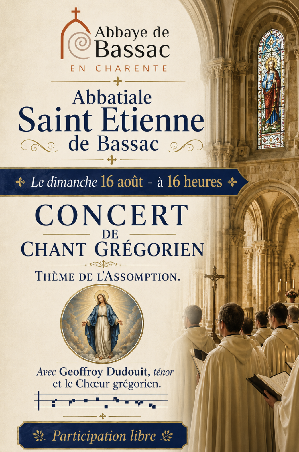 Concert de chant grégorien | à l'Abbaye de Bassac