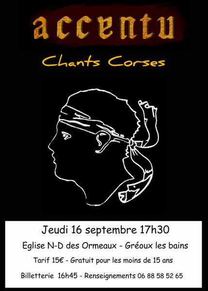 Concert Corse Le 26 sept 2024