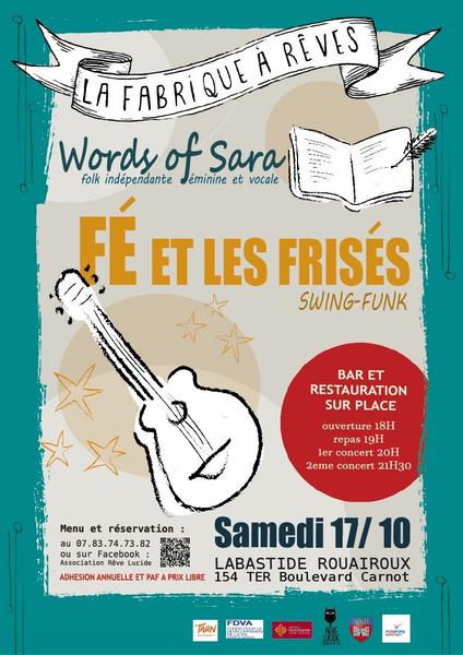Concert de Words of Sara et Fé et les Frisés