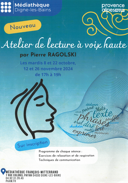 Atelier de lecture à voix haute Du 8 oct au 26 nov 2024