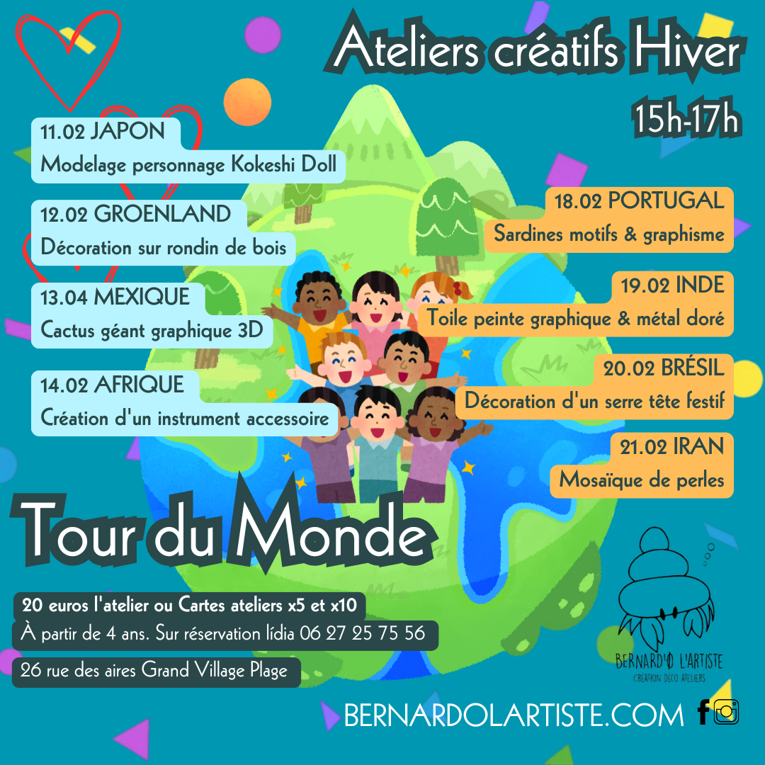 Ateliers enfants tour du monde