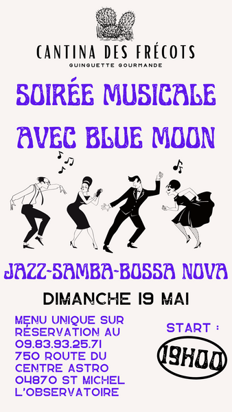 Soirée musicale avec Blue Moon Du 19 au 20 mai 2024