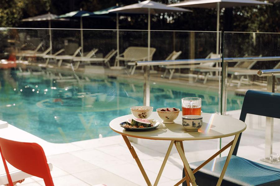 la piscine.