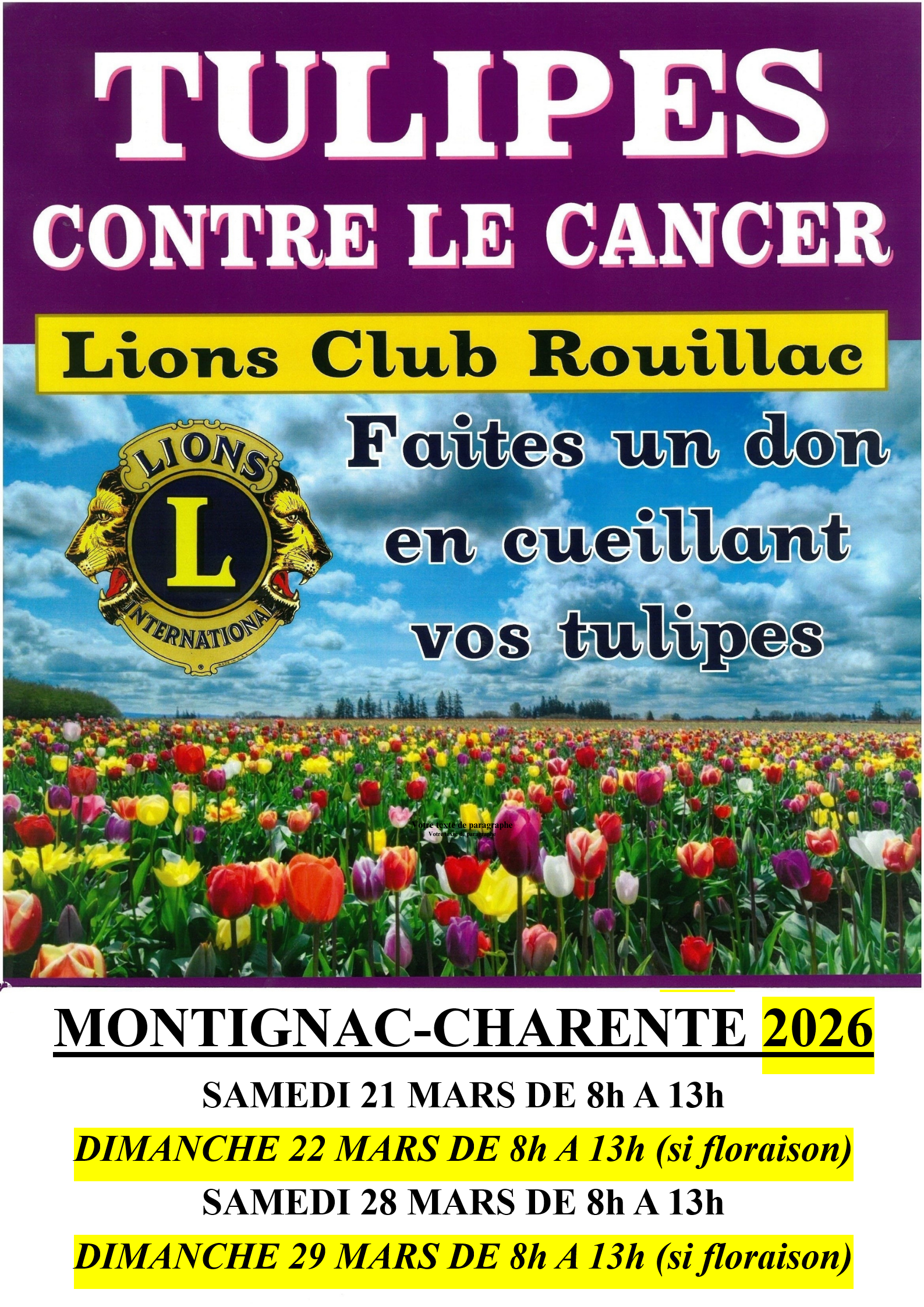 Tulipes contre le cancer