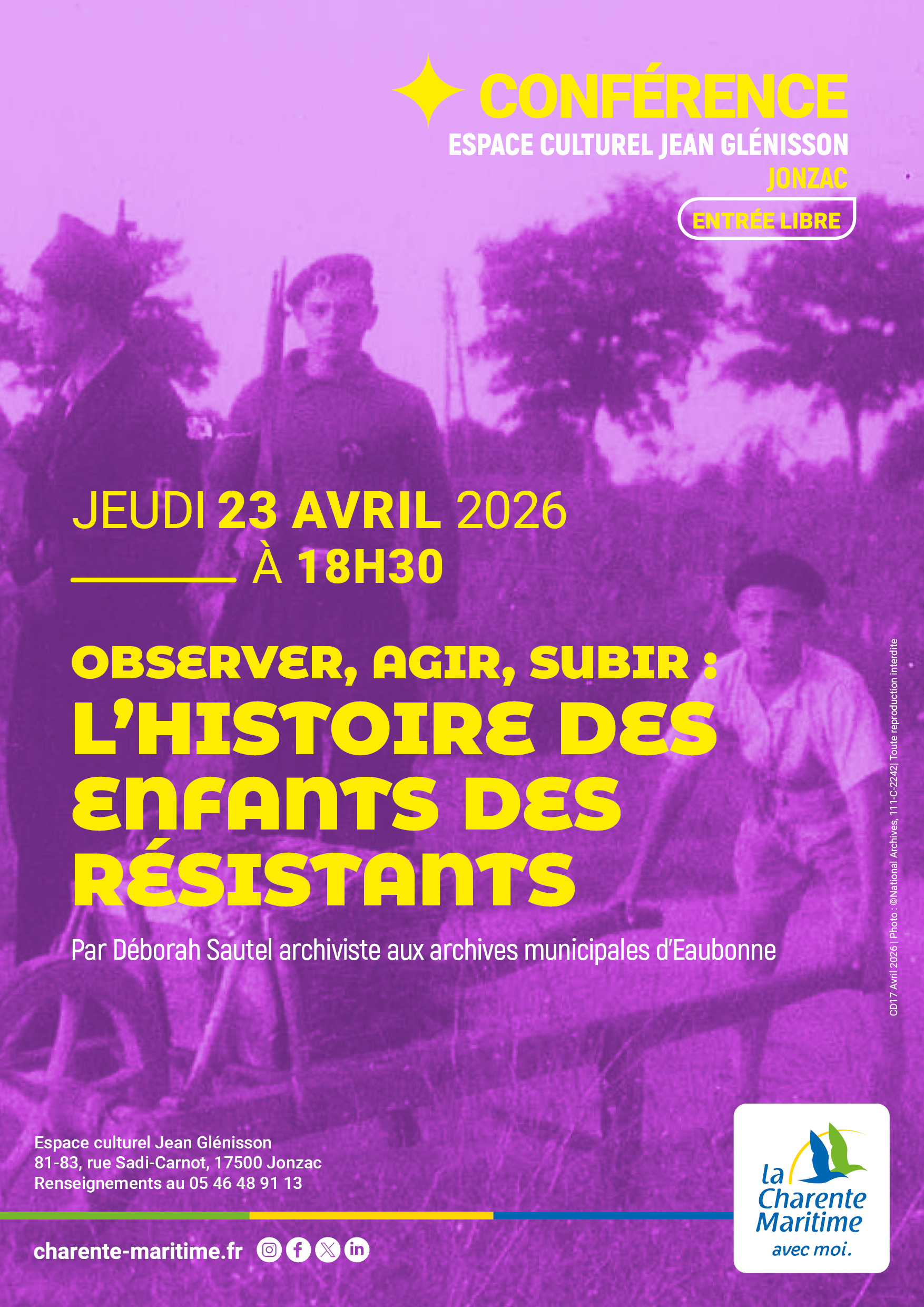 Conférence L'histoire des enfants des résistants