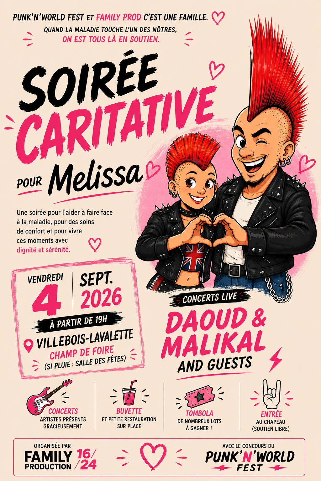 Soirée concert caritative pour Mélissa
