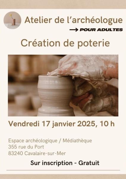 Atelier de l'archéologue : Poterie pour les adultes