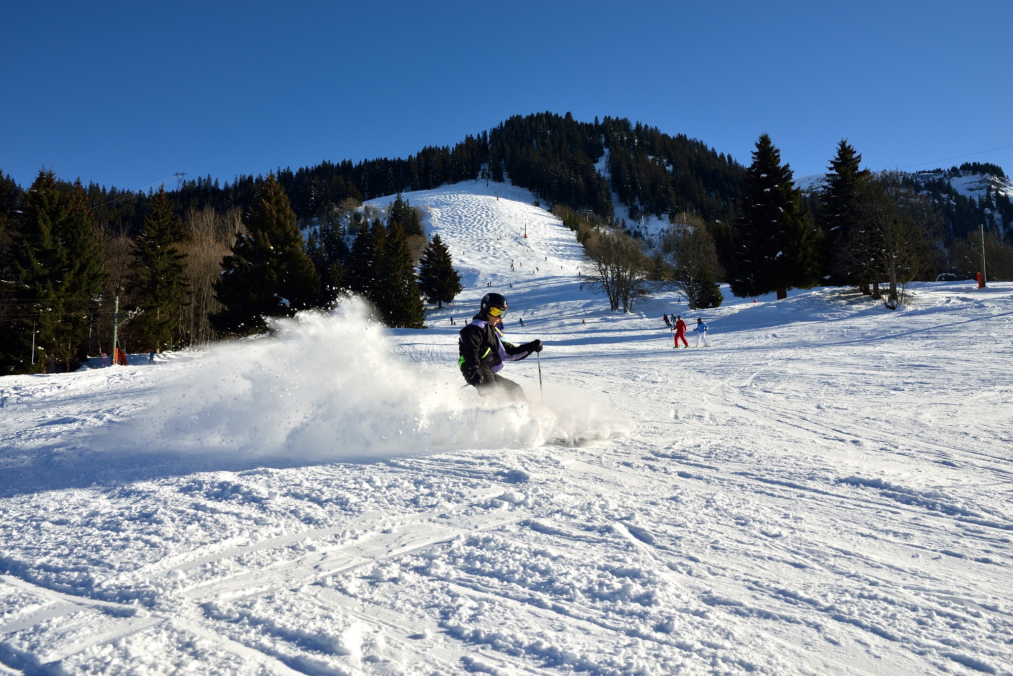 Downhill skier on the Grand Tour piste