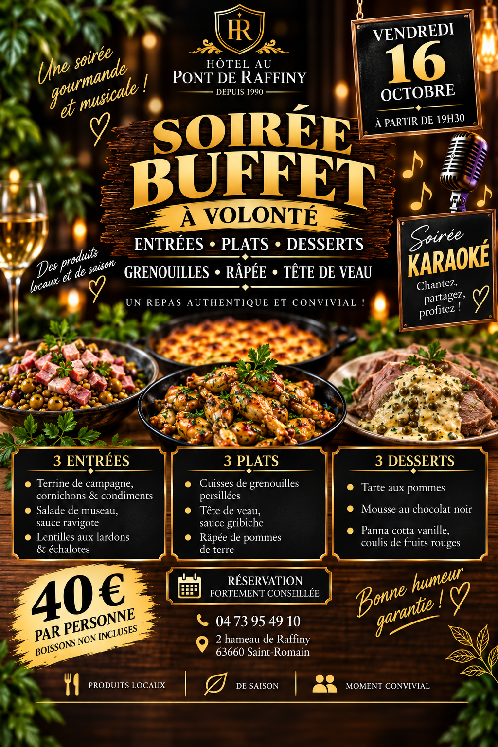 Soirée karaoké et buffet à volonté