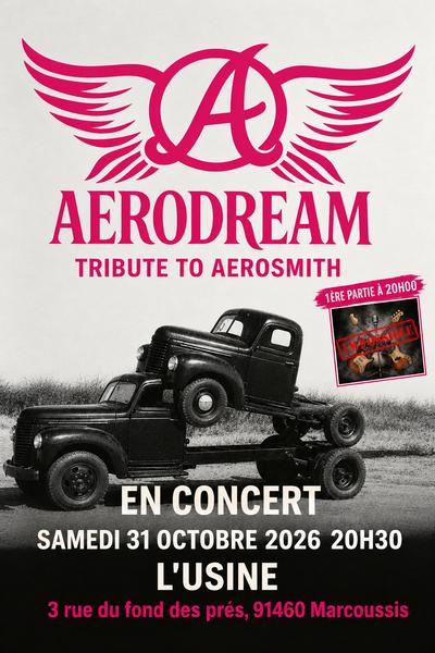 Soirée 100% AEROSMITH avec AERODREAM Tribute à L'Usine - Marcoussis (exclu L'Usine) 