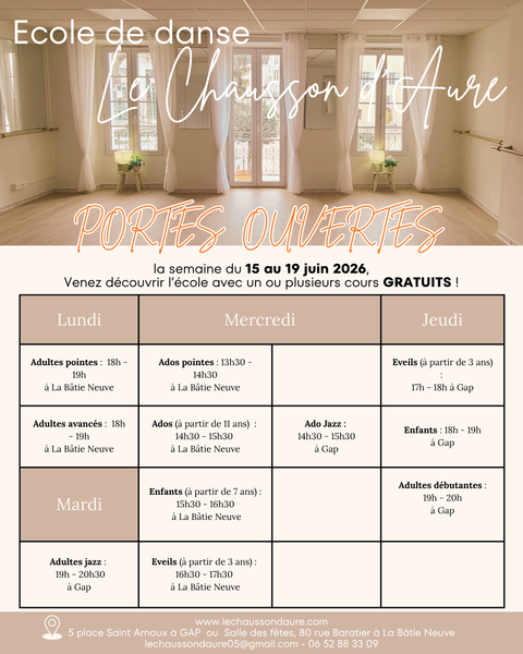 Portes ouvertes de l'école de danse Le Chausson d'Aure
