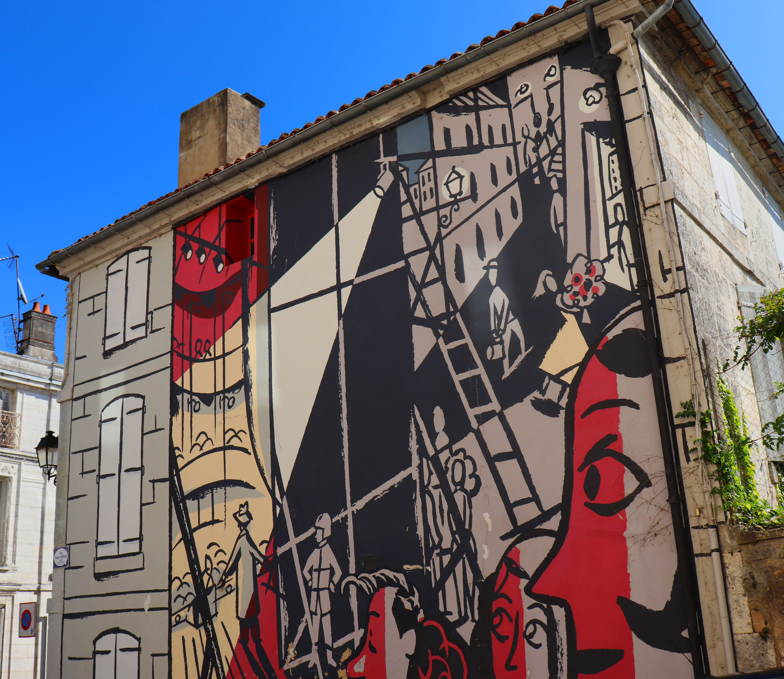 Mur peint "Les coulisses du théâtre"