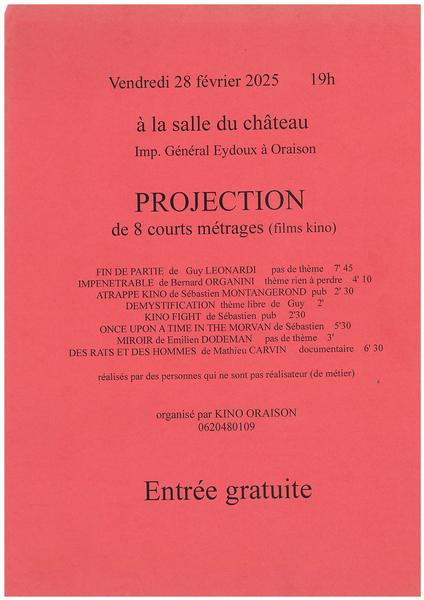 Projection de 8 courts métrages