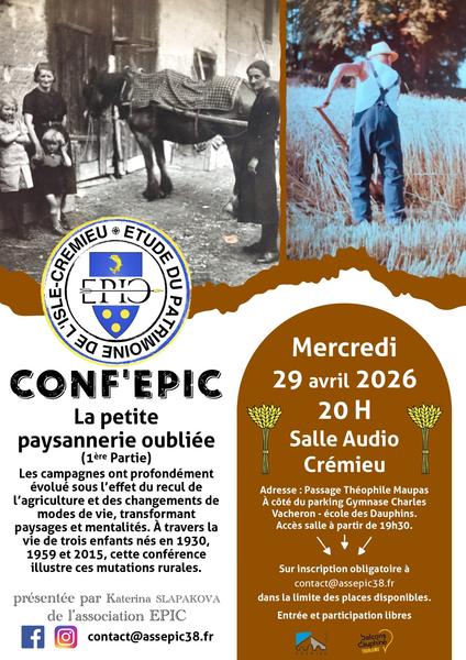 Conf'Epic : la petite paysannerie oubliée - 1e partie_Crémieu-Balcons du Dauphiné