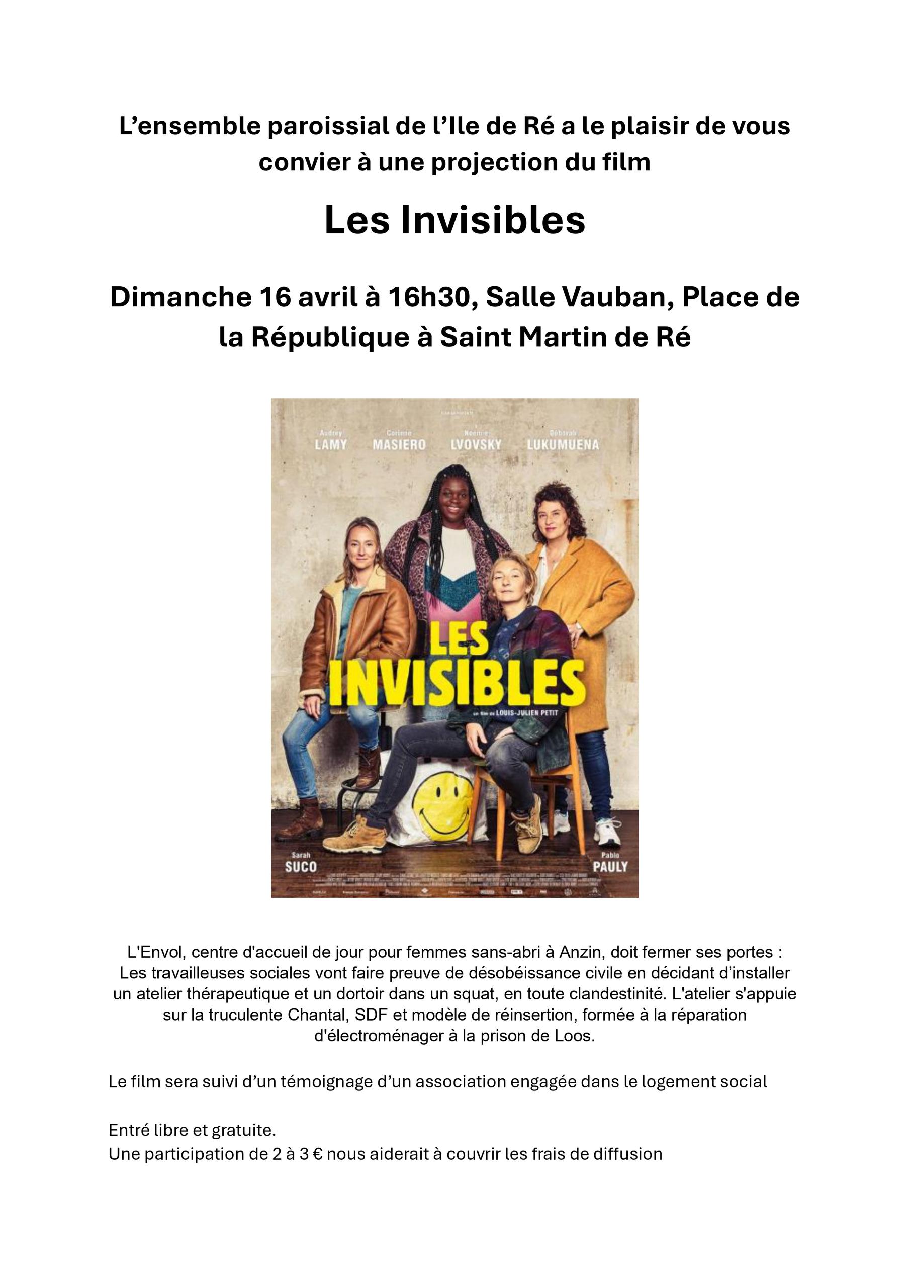 Diffusion du film Les Invisibles