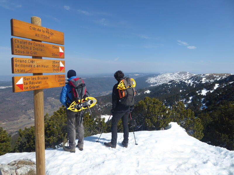 En raquettes au Crêt de la Neige