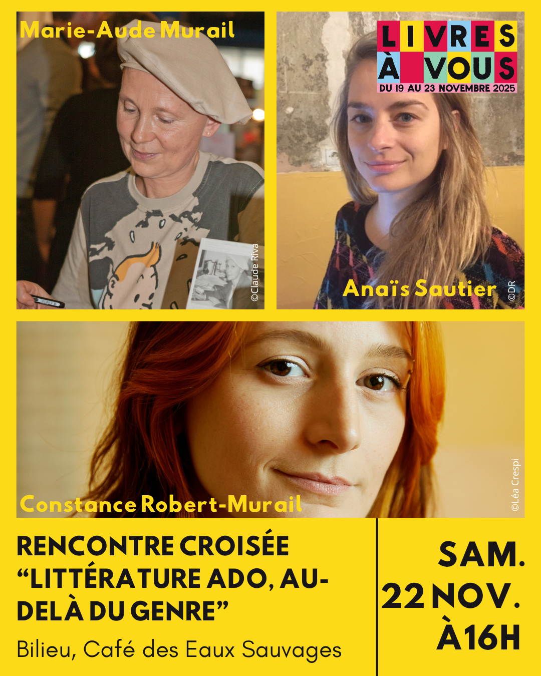 Rencontre croisée avec Marie-Aude Murail, Constance  Robert-Murail et Anaïs Sau…