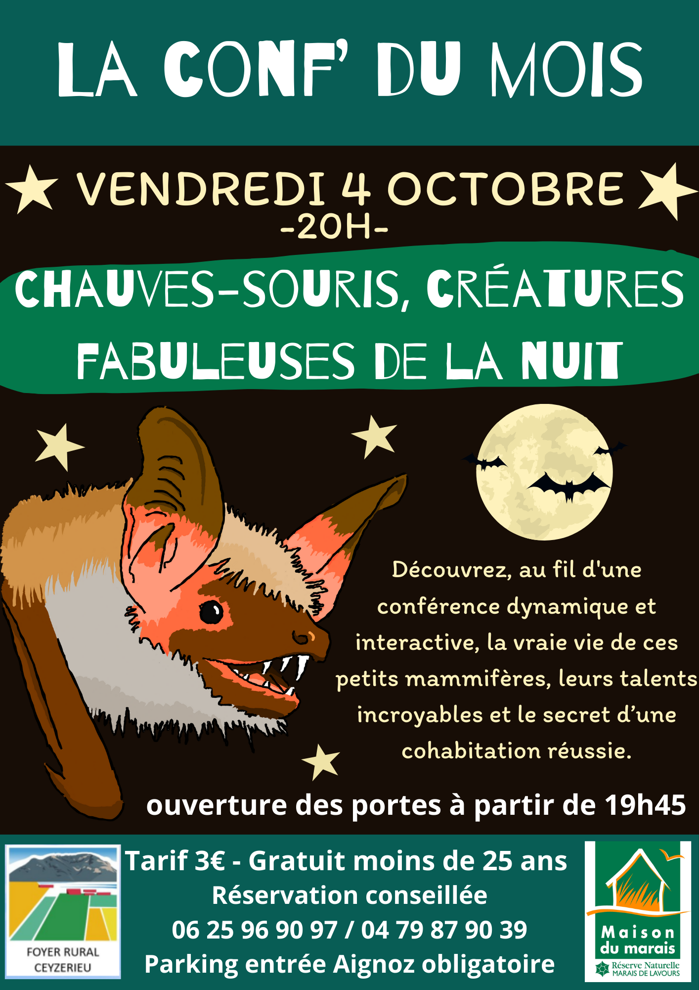 La conf du Mois : Chauves-souris, créatures fabuleuses de la nuit