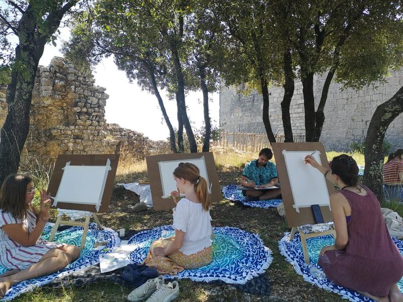 Aquarelle estivale et rencontre conviviale au lac des sapins