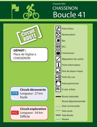 Circuit route Chassenon : Boucle Locale 41 B