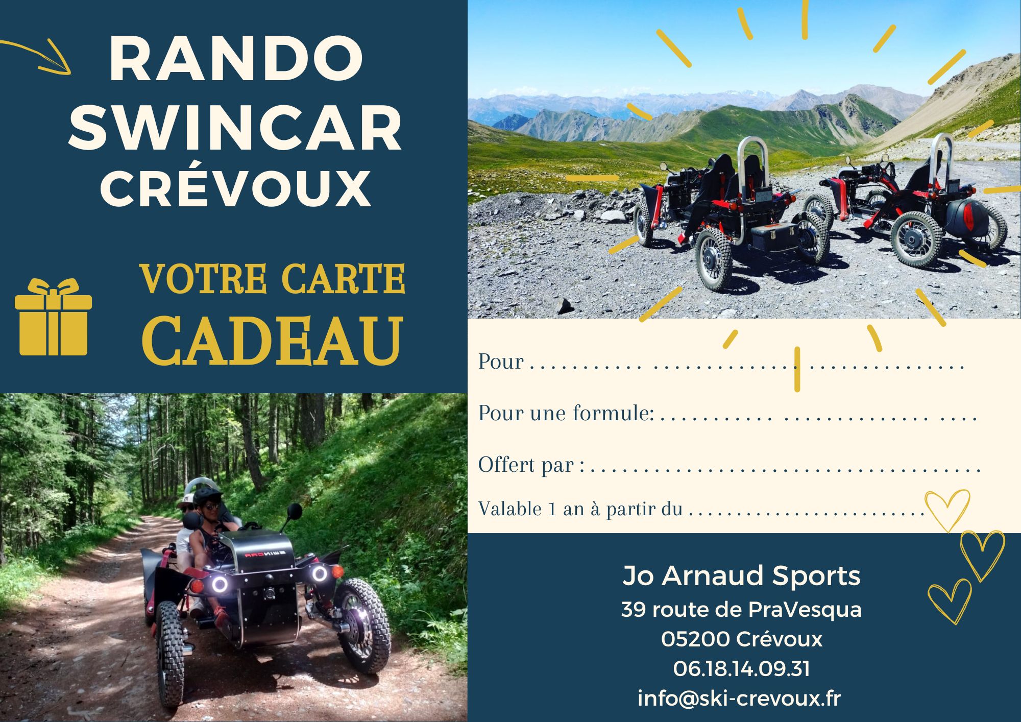 Carte Cadeau - Jo Arnaud Sports Swincar CRÉVOUX