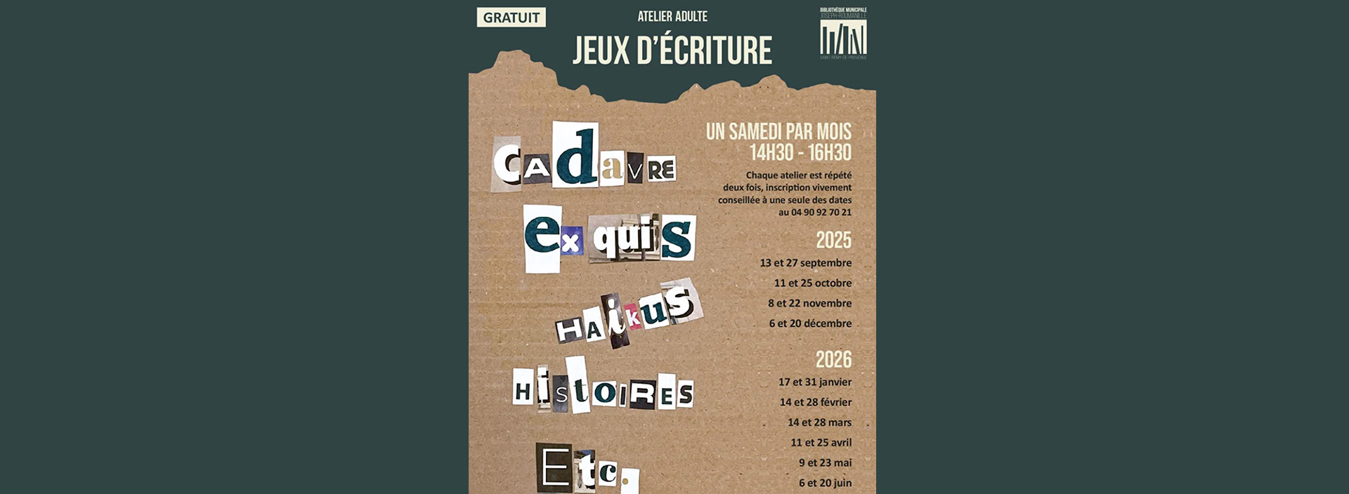 Atelier adulte : Jeux d'écriture - photo 2