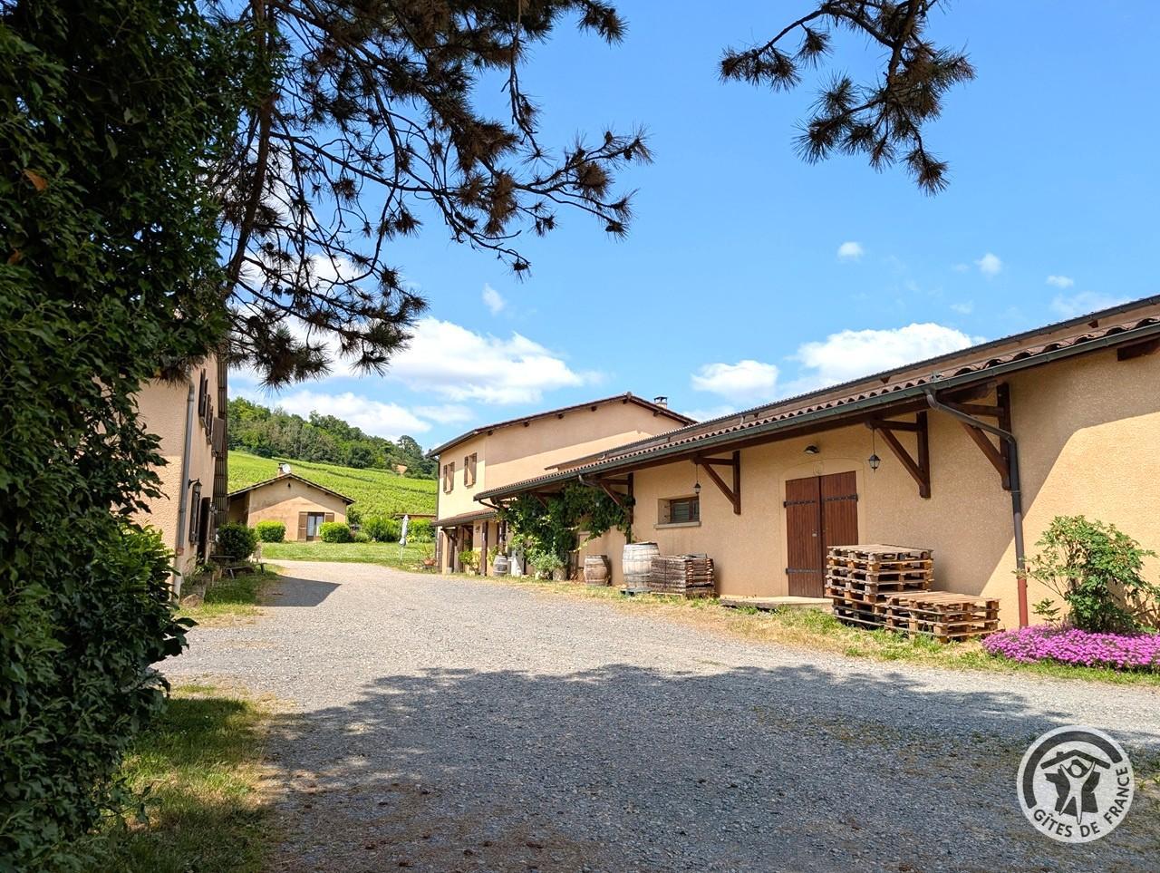 Chambres d'Hôtes au Domaine Chasselay à CHATILLON, dans le Beaujolais - RHONE : la maison et les chambres d'hôtes sur un Domaine viticole en activité.