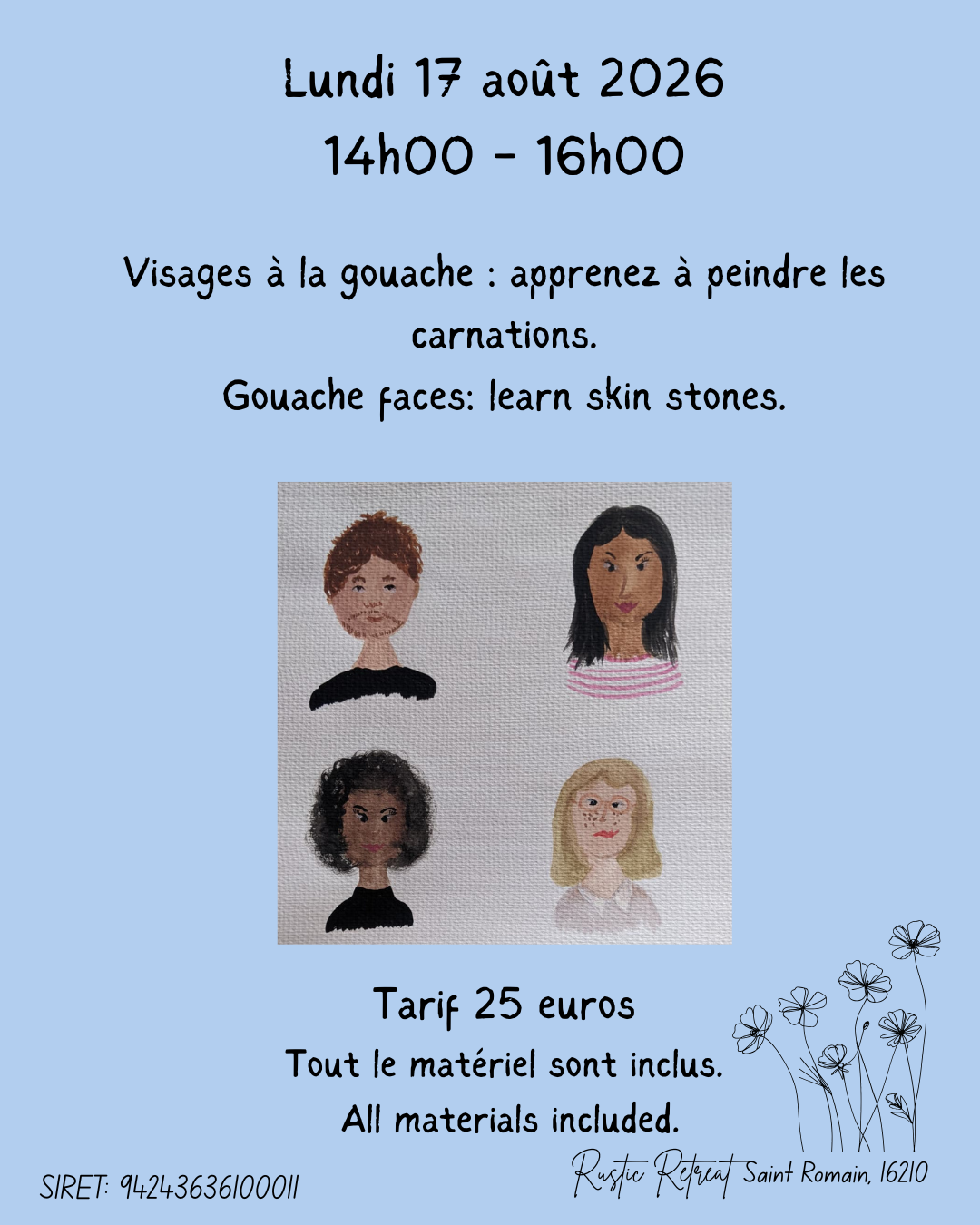 Atelier « Visages à la gouache : Apprendre à peindre les carnations »