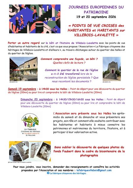 Quartier des halles et de l'église de Villebois-Lavalette : échanges sur le bâti