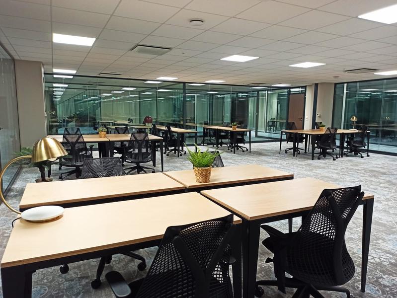 Le centre de Nice propose deux espaces de coworking distincts : le premier, animé, offre un fond musical, un cadre informel pour recevoir des clients, ainsi que la possibilité de passer des appels et des visio. Le deuxième espace, plus calme, favorise la concentration et requiert un environnement de travail silencieux, avec des échanges en chuchotant. Ces espaces peuvent accueillir jusqu'à 100 postes.