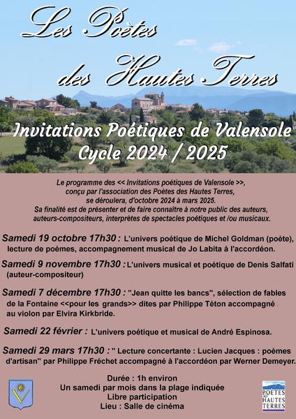 Rencontres poétiques de Valensole Du 19/10/2024 au 29/3/2025