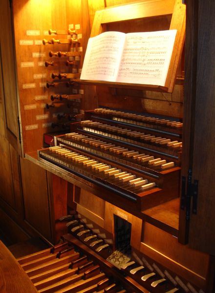 La console du grand orgue de Notre-Dame