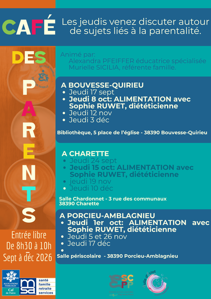 Café des parents à Bouvesse-Quirieu