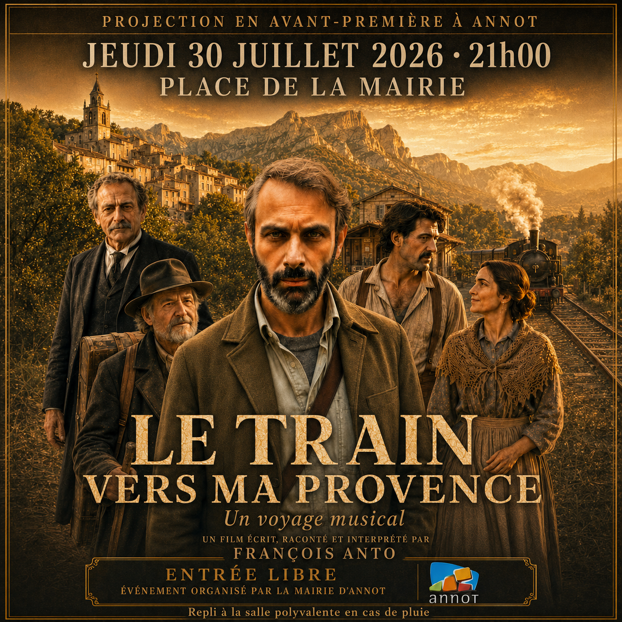 Projection du film Le train vers ma Provence, un voyage musical