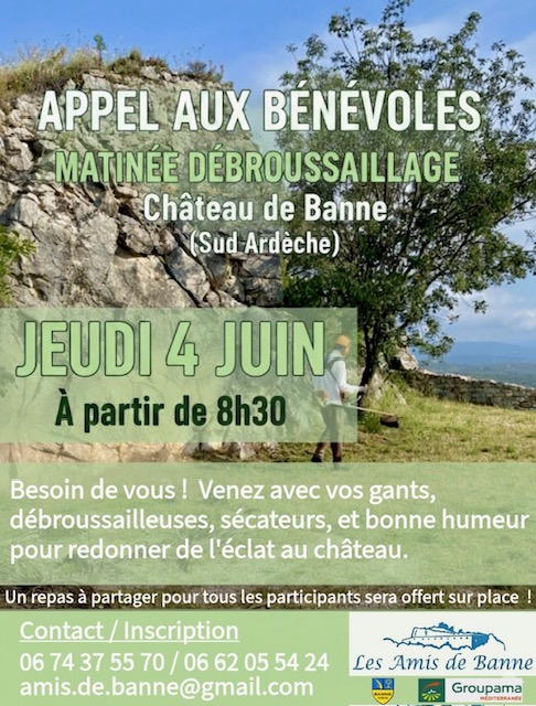 Chantier participatif au Château de Banne