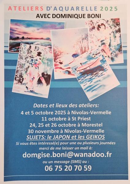 Atelier d'aquarelle par Dominique Boni à Morestel