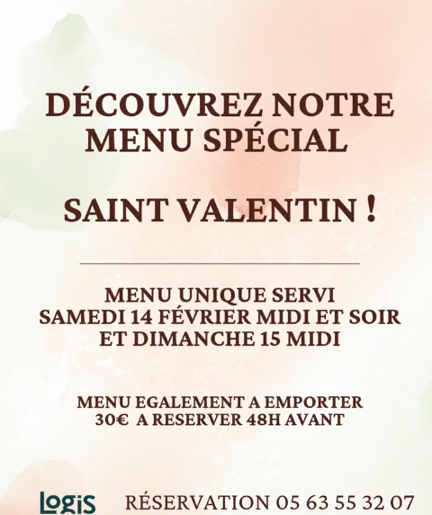 Menu de Saint Valentin - Hôtel restaurant du pont