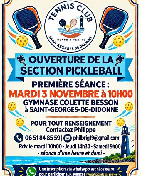 Ouverture de la section pickleball