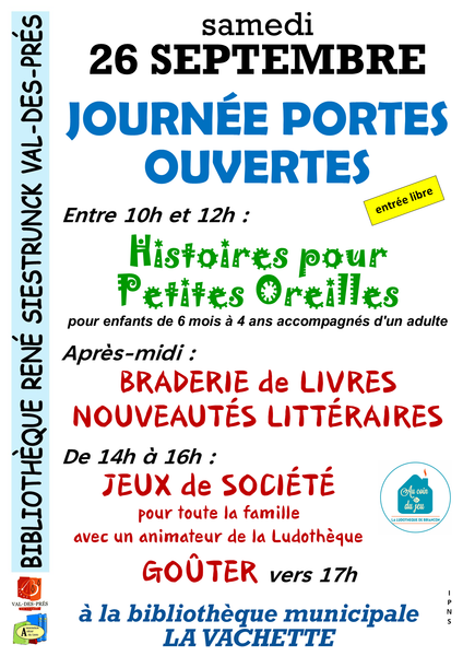 Porte ouverte de la bibliothèque de Val-des-Prés