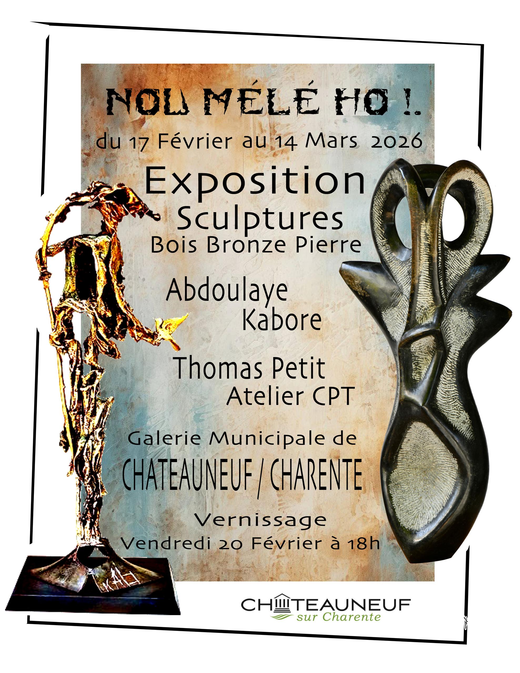 Exposition |  Nou Mélé Ho - Sculptures bois, bronze et pierre