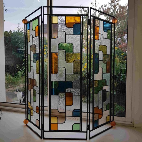 Vitrail réalisé par l'atelier Au cœur du vitrail 